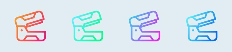 Stapler line icon in gradient colors. Stationery signs vector illustration.
