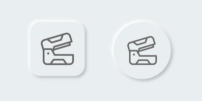 Stapler line icon in neomorphic design style. Stationery signs vector illustration.
