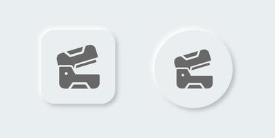 Stapler solid icon in neomorphic design style. Stationery signs vector illustration.