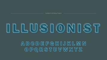 Bold Outline Illusion Typography vector