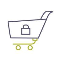 Unique Locked Cart Vector Icon