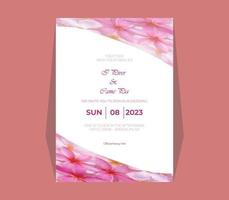 Cherry Wedding Invitation Card vector