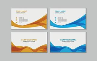 Vector printable and editable horizontal double sided clean modern corporate business card template design