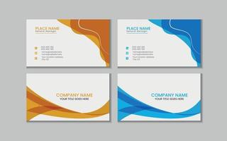 Vector printable and editable horizontal double sided clean modern corporate business card template design