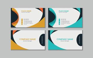 Vector printable and editable horizontal double sided clean modern corporate business card template design