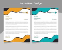 Abstract unique letterhead business template design vector