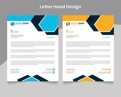 Abstract unique letterhead business template design vector