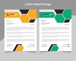 Abstract unique letterhead business template design vector