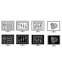 Settings icon vector set. Options illustration sign collection. adjustment symbol. control logo.