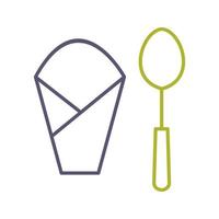 Spoon and Napkin Vector Icon