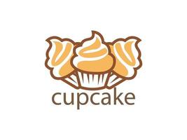 cup cake o plantilla de vector de diseño de logotipo de panadería