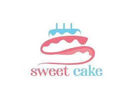 sweet cake logo cake shop logo bakery logo design vector template