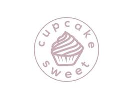 cup cake or bakery logo design vector template