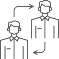 REPLACE TEAM Business people icons with black outline style vector