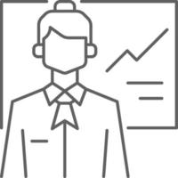 iconos de personas de negocios de presentador con estilo de contorno negro vector