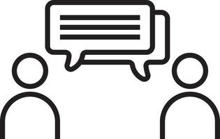 Discuss Feedback icon with black outline style vector