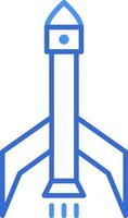 Rocket technology icon with blue duotone style. Computing, diagram, download, file, folder, graph, laptop . Vector illustration