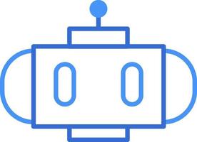 Robot technology icon with blue duotone style. Computing, diagram, download, file, folder, graph, laptop . Vector illustration