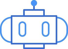 Robot technology icon with blue duotone style. Computing, diagram, download, file, folder, graph, laptop . Vector illustration