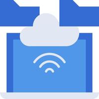 Cloud data technology icon collection with blue duotone style. Computing, diagram, download, file, folder, graph, laptop . Vector illustration