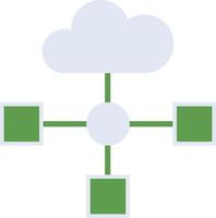 Blockchain technology icon with green duotone style. Computing, diagram, download, file, folder, graph, laptop . Vector illustration