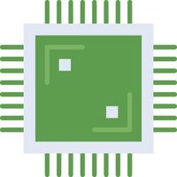 Electronic chip technology icon with green duotone style. Computing, diagram, download, file, folder, graph, laptop . Vector illustration