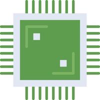 Electronic chip technology icon with green duotone style. Computing, diagram, download, file, folder, graph, laptop . Vector illustration