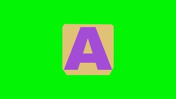 alfabeto um corte de papel, papel de animação de nota de resgate cortado na tela verde