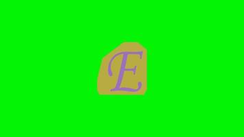 alfabeto e corte de papel, papel de animação de nota de resgate cortado em tela verde video
