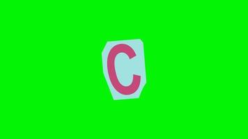 Alphabet C paper cut, Ransom Note Animation paper cut on green screen video