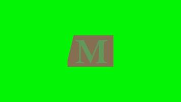 alphabet m papierschnitt, erlöserschein animation papierschnitt auf grünem bildschirm video