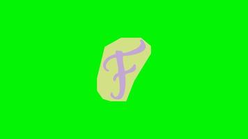 corte de papel del alfabeto f, corte de papel de animación de nota de rescate en pantalla verde video