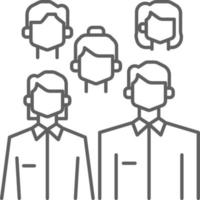 iconos de personas de negocios de equipo con estilo de contorno negro vector