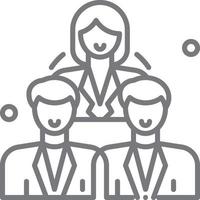 Team Business people icons with black outline style vector