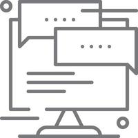 Chat Feedback icon with black outline style vector
