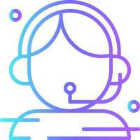Support Feedback icons with blue gradient outline style vector