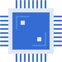 Electronic chip technology icon with blue duotone style. Computing, diagram, download, file, folder, graph, laptop . Vector illustration