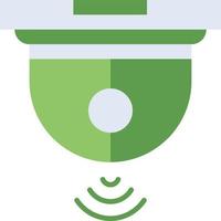 Security camera technology icon with green duotone style. Computing, diagram, download, file, folder, graph, laptop . Vector illustration