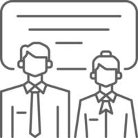 DISCUSSION TEAM Business people icons with black outline style vector