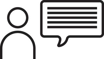 Comment Feedback icon with black outline style vector