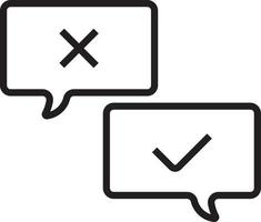 Debate Feedback icon with black outline style vector