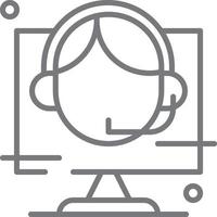 Online Help Feedback icon with black outline style vector