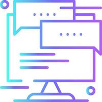 Chat Feedback icons with blue gradient outline style vector