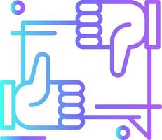 Feedback icons with blue gradient outline style vector