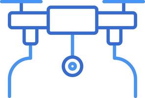 Drone technology icon with blue duotone style. Computing, diagram, download, file, folder, graph, laptop . Vector illustration