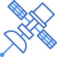 Satelite technology icon with blue duotone style. Computing, diagram, download, file, folder, graph, laptop . Vector illustration