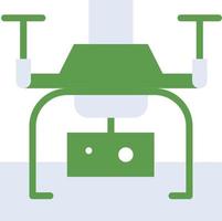 Drone technology icon with green duotone style. Computing, diagram, download, file, folder, graph, laptop . Vector illustration