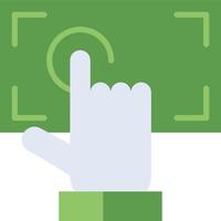 Touchscreen technology icon with green duotone style. Computing, diagram, download, file, folder, graph, laptop . Vector illustration