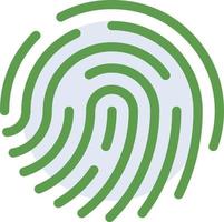 Fingerprint technology icon with green duotone style. Computing, diagram, download, file, folder, graph, laptop . Vector illustration