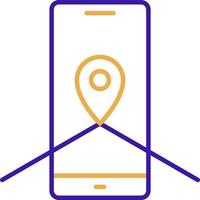 icono de tecnología gps con estilo duotono morado y naranja. computación, diagrama, descarga, archivo, carpeta, gráfico, computadora portátil. ilustración vectorial vector